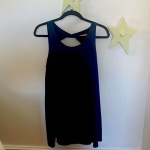 Alice + Olivia Navy Trapeze Tank Dress Keyhole Back